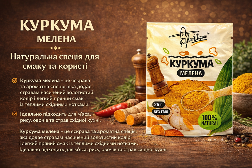Куркума мелена 25г 00081 фото